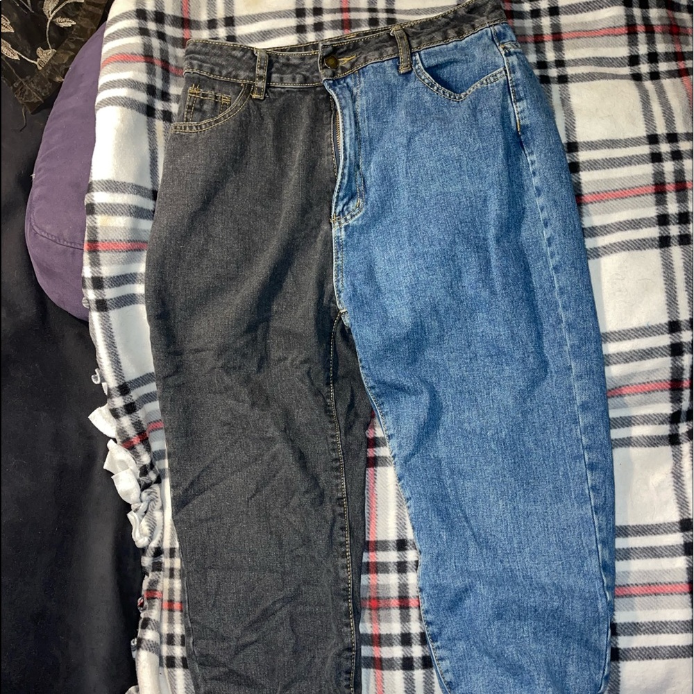 Color block jeans